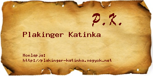Plakinger Katinka névjegykártya